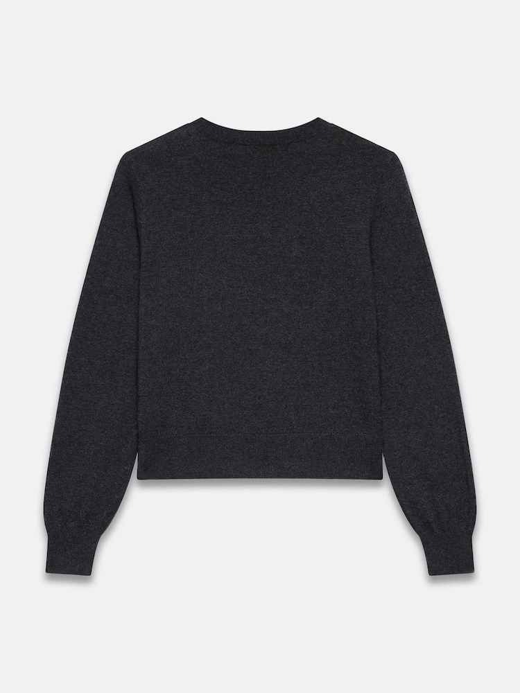 Mint Velvet Grey Cotton Blend Graphic Jumper - Image 7 of 7