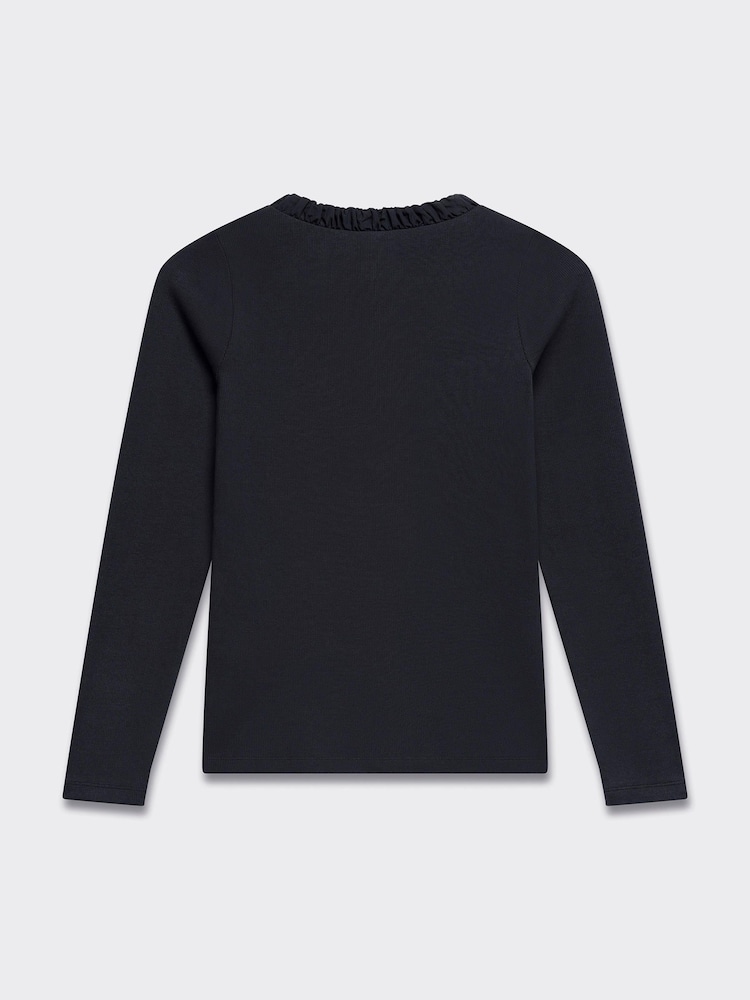 Mint Velvet Black Long Sleeve Top - Image 7 of 7