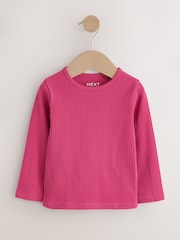 Roxo/Verde - Long Sleeve Ribbed Tops 5 Pack (3mths-7yrs) - Imagem 4 de 9