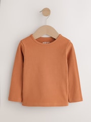 Roxo/Verde - Long Sleeve Ribbed Tops 5 Pack (3mths-7yrs) - Imagem 5 de 9