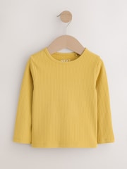 Roxo/Verde - Long Sleeve Ribbed Tops 5 Pack (3mths-7yrs) - Imagem 6 de 9
