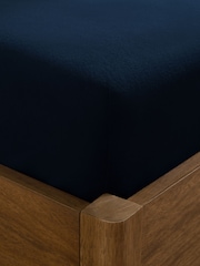 Blue Navy Brushed Cotton Supersoft Deep Fitted Sheet - Image 2 of 2