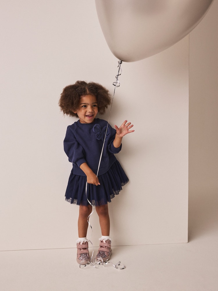 Bow bleumarin - Dress cu mânecă lungă (3luni -7ani) - Imaginea 2 din 9 Bow bleumarin - Dress cu mânecă lungă (3luni -7ani) - Imaginea 2 din 9