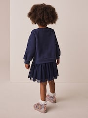 Bow bleumarin - Dress cu mânecă lungă (3luni -7ani) - Imaginea 3 din 9