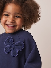 Bow bleumarin - Dress cu mânecă lungă (3luni -7ani) - Imaginea 5 din 9