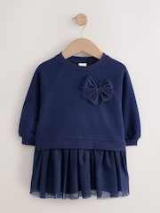 Bow bleumarin - Dress cu mânecă lungă (3luni -7ani) - Imaginea 6 din 9