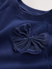 Bow bleumarin - Dress cu mânecă lungă (3luni -7ani) - Imaginea 9 din 9