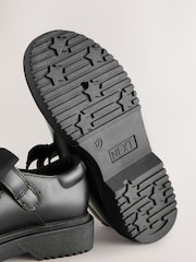 Black Matt Standard Fit (F) Leather Bow Chunky Mary Jane School Shoes - Image 5 of 5