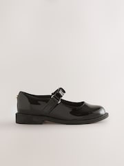 Black Patent Interchangable Strap Mary Jane School Shoes - Image 2 of 9