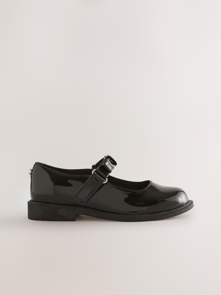Black Patent Interchangable Strap Mary Jane School Shoes - Image 2 of 9 Black Patent Interchangable Strap Mary Jane School Shoes - Image 2 of 9
