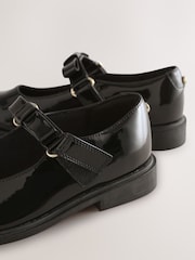 Black Patent Interchangable Strap Mary Jane School Shoes - Image 7 of 9