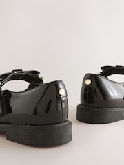 Black Patent Interchangable Strap Mary Jane School Shoes - Image 8 of 9