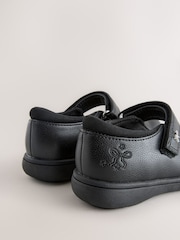Charol negro - Zapatos escolares Mary Jane con lazo bordado - Imagen 4 de 5