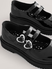 Black Patent School Chunky Double Buckle Mary Jane Shoes - Image 3 of 5