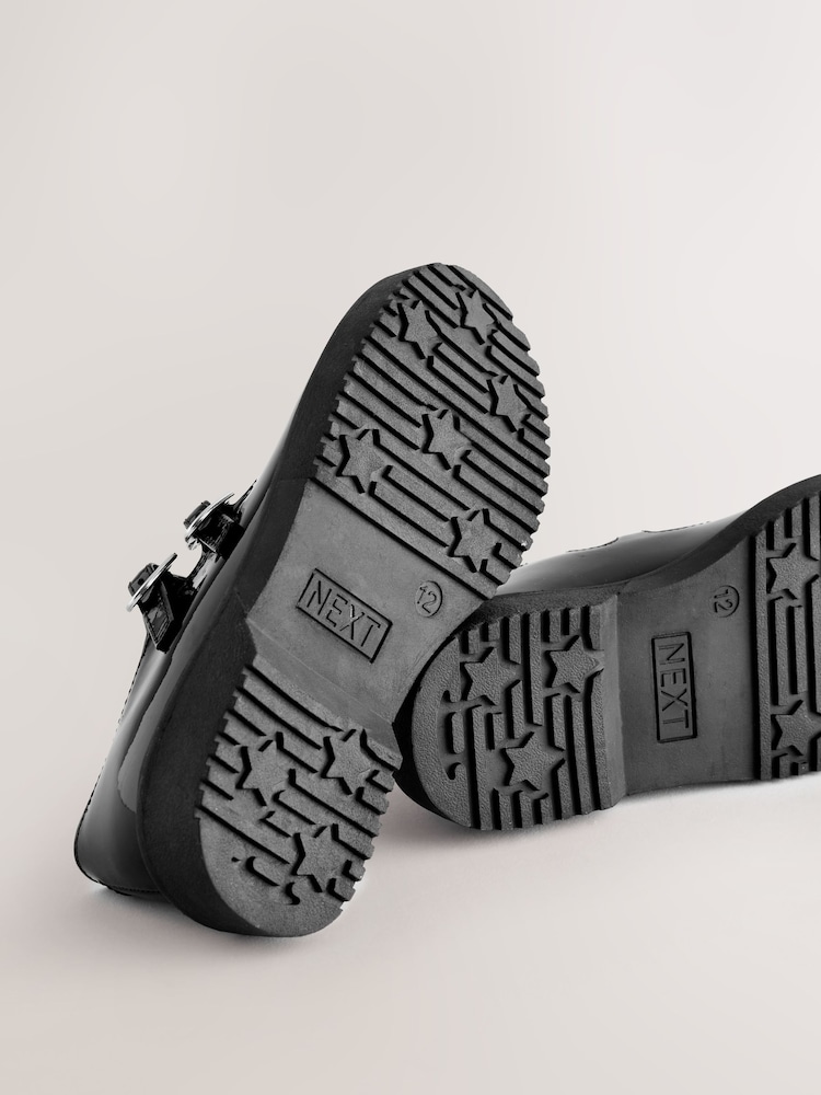 Black Patent School Chunky Double Buckle Mary Jane Shoes - Image 5 of 5 Black Patent School Chunky Double Buckle Mary Jane Shoes - Image 5 of 5
