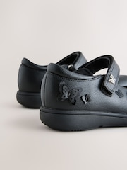Black Matt Wide Fit (G) School Junior Butterfly Mary Jane Shoes - Image 4 of 5