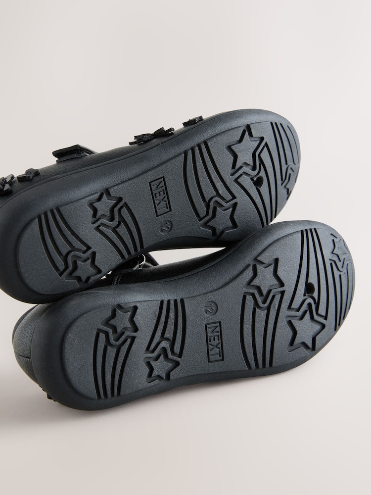 Black Matt Wide Fit (G) School Junior Butterfly Mary Jane Shoes - Image 5 of 5