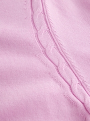 Light Pink Soft Touch Cotton Rich Crew Neck Cardigan - Image 7 of 7