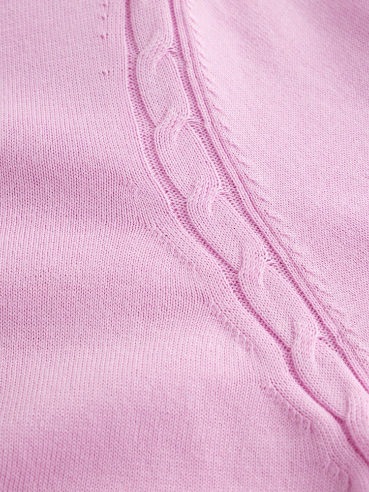 Light Pink Soft Touch Cotton Rich Crew Neck Cardigan - Image 7 of 7