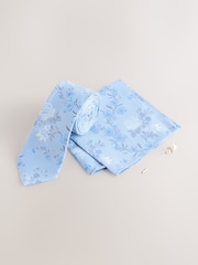 Blue Tie and Lapel Pin Set - Image 1 of 4