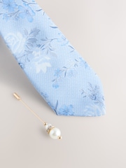 Blue Tie and Lapel Pin Set - Image 2 of 4