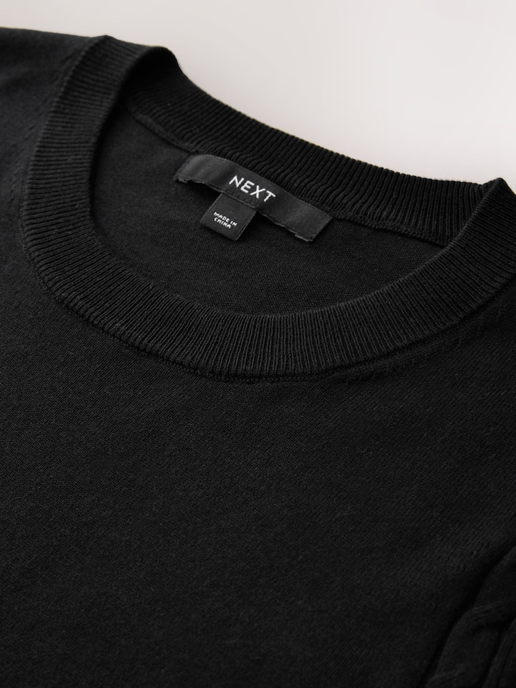Black Soft Touch Long Sleeve Crew Neck Jumper - Image 2 of 3