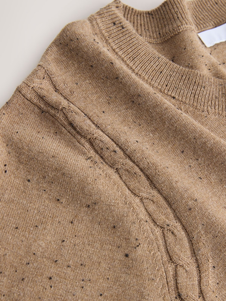 Camel Neppy Soft Touch Long Sleeve Crew Neck Jumper - Image 2 of 3