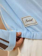 Light Blue Lightweight Funnel Neck Zip Jacket - Image 5 of 9