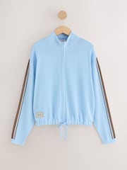 Light Blue Lightweight Funnel Neck Zip Jacket - Image 6 of 9