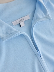 Light Blue Lightweight Funnel Neck Zip Jacket - Image 7 of 9