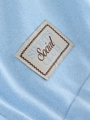 Light Blue Lightweight Funnel Neck Zip Jacket - Image 8 of 9
