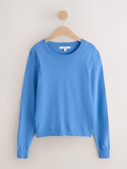 Blue Soft Touch Long Sleeve Crew Neck Jumper - Image 5 of 7