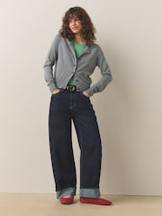 灰色╱綠色 - Soft Touch Cotton Rich Open Layer Cardigan - 圖片 2/7