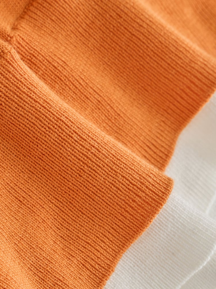 Orange/White Stripe Soft Touch Cotton Rich Layer Polo Jumper - Image 7 of 7 Orange/White Stripe Soft Touch Cotton Rich Layer Polo Jumper - Image 7 of 7