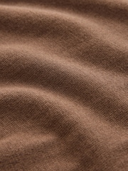 Chocolate Brown Soft Touch Cotton Rich Layer Polo Jumper - Image 7 of 7