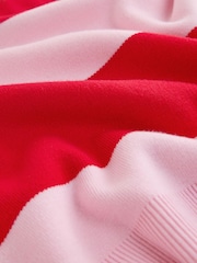 Red/Pink Stripe Long Sleeve Crew Neck Sweatshirt - Image 3 of 3