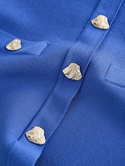 Blue Smart Knit Peplum Bandeau Top - Image 3 of 3