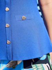 Blue Smart Knit Peplum Bandeau Top - Image 5 of 8