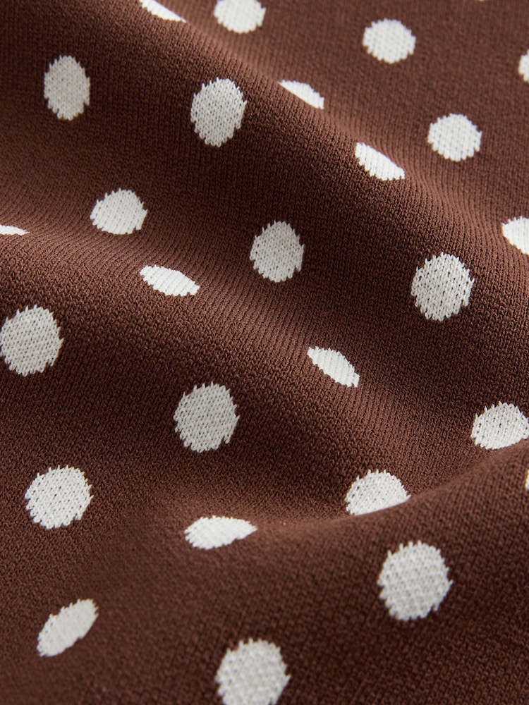 Chocolate Brown Polka Dot Double Layer Look Vest Top - Image 9 of 9 Chocolate Brown Polka Dot Double Layer Look Vest Top - Image 9 of 9