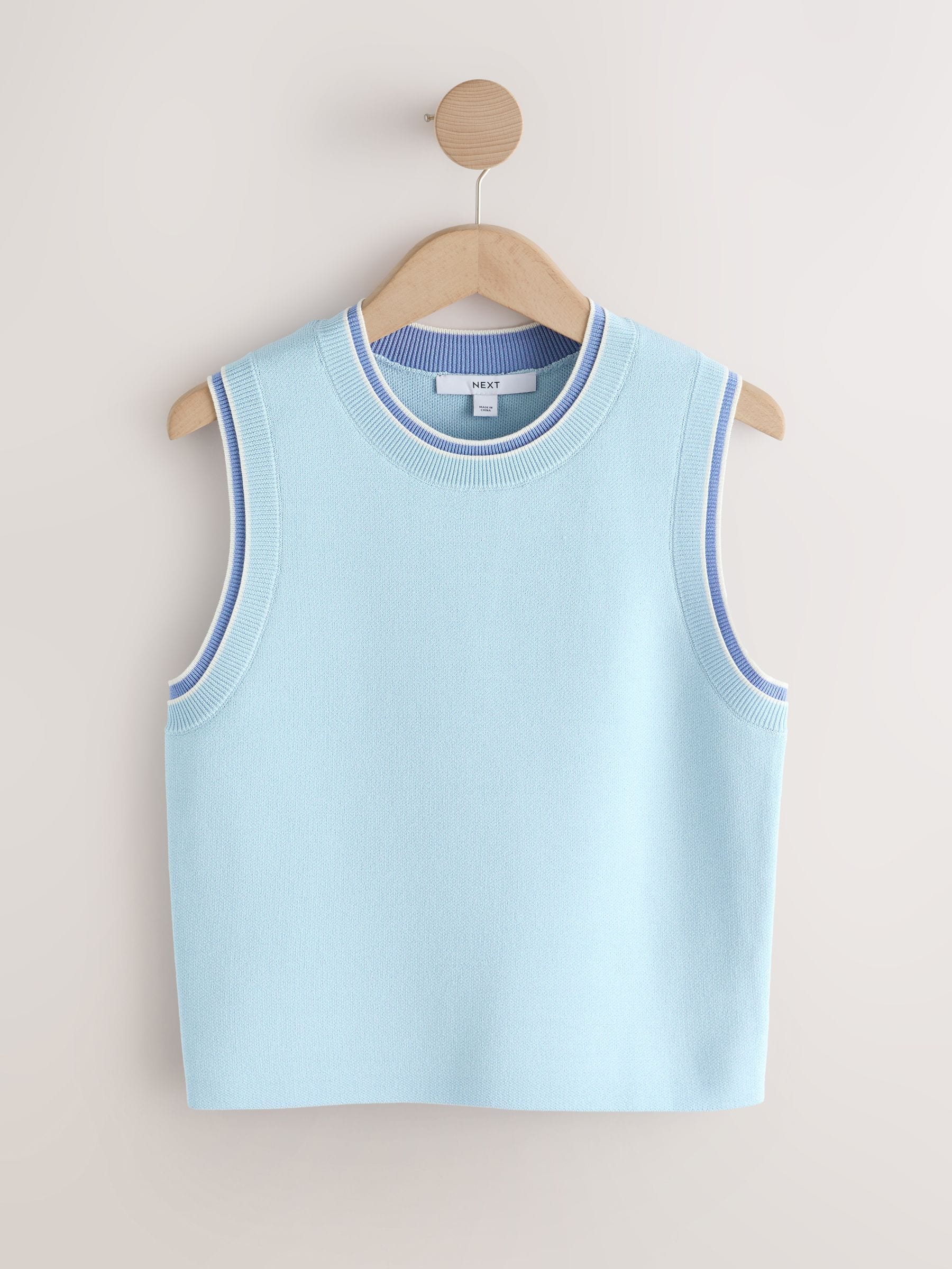 Buy Light Blue Double Layer Look Vest Top from Next Canada