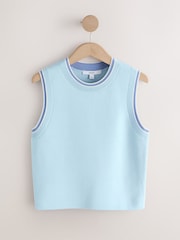 Light Blue Double Layer Look Vest Top - Image 5 of 7