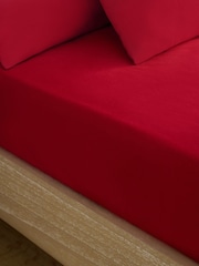 Red Brushed Cotton Supersoft Deep Fitted Sheet - Image 1 of 2