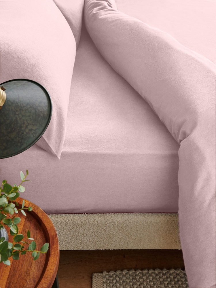 Pink Blush Brushed Cotton Supersoft Deep Fitted Sheet - Image 1 of 2 Pink Blush Brushed Cotton Supersoft Deep Fitted Sheet - Image 1 of 2