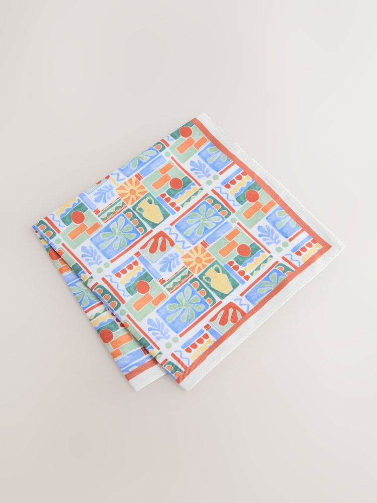 Coral Orange Tie and Pocket Square Set - Image 4 of 4 Coral Orange Tie and Pocket Square Set - Image 4 of 4