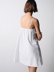 The Set 2 Pack 100% Cotton Strappy A-Line Mini Dress White/Bright Red - Image 4 of 6