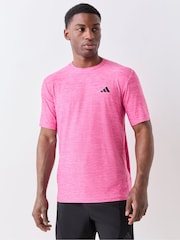 adidas Light Pink Workout Essentials Flex T-Shirt - Image 1 of 6