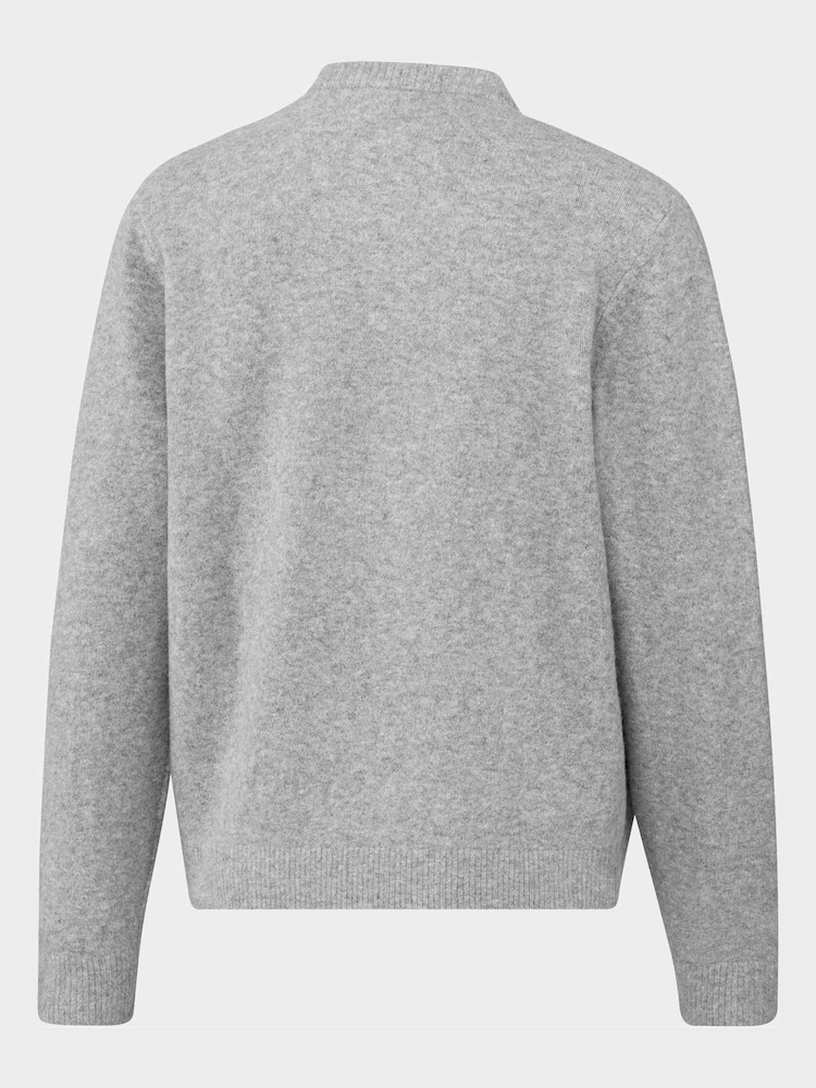 adidas Originals Grey Trefoil Essentials Fully Knit Sweater - Image 2 of 2 adidas Originals Grey Trefoil Essentials Fully Knit Sweater - Image 2 of 2