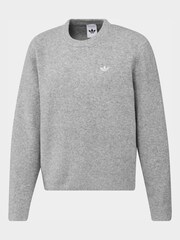 adidas Originals Grey Trefoil Essentials Fully Knit Sweater - Image 6 of 7