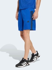 adidas Navy Workout Essentials Base 3-Stripes Pique Short 7Inch - Image 1 of 7