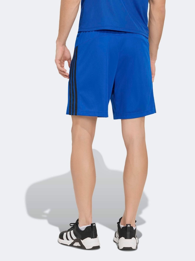adidas Navy Workout Essentials Base 3-Stripes Pique Short 7Inch - Image 2 of 7